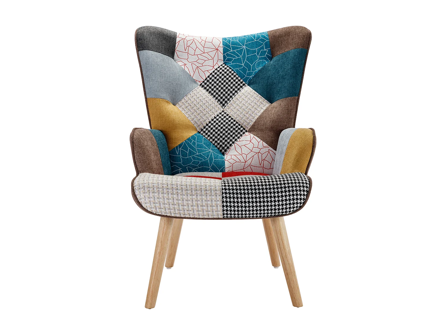 Fauteuil en tissu patchwork VATELY