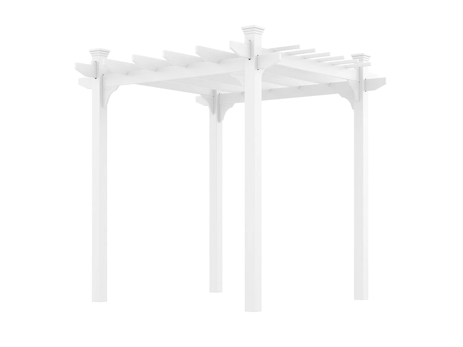 Pergola autoportante style contemporain - Toit terrasse à décorer - dim. 2,3L x 2,3l x 2,3H m - bois sapin blanc