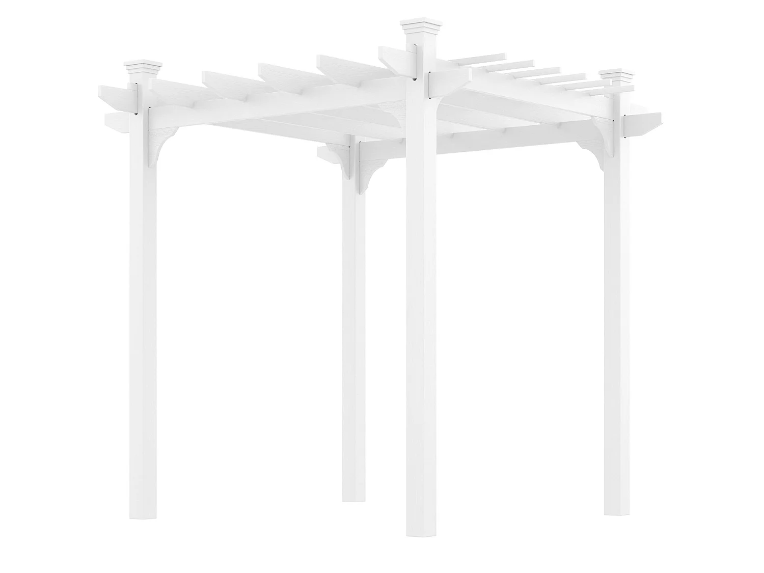 Pergola autoportante style contemporain - Toit terrasse à décorer - dim. 2,3L x 2,3l x 2,3H m - bois sapin blanc