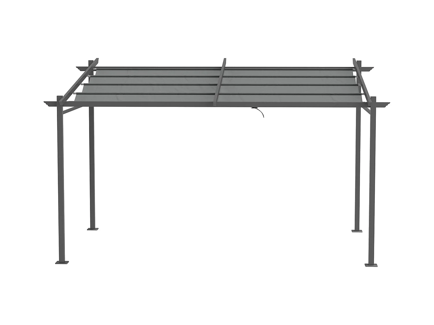 Pergola rétractable 3,97L x 2,95l x 2,3H m structure alu. métal époxy polyester gris