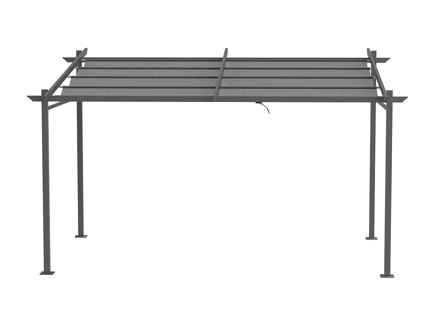 Pergola rétractable 3,97L x 2,95l x 2,3H m structure alu. métal époxy polyester gris