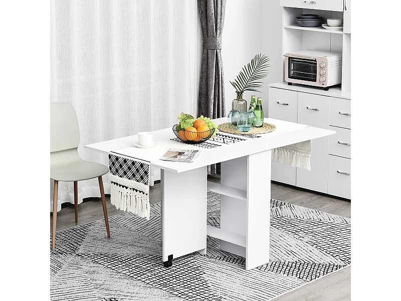 HOMCOM Table de cuisine salle a manger pliable amovible tres pratique en panneaux de particules