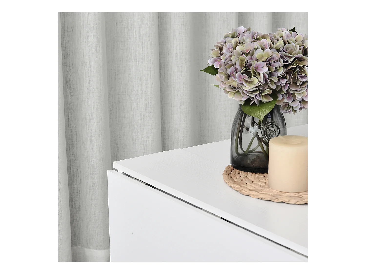 HOMCOM Table de cuisine salle a manger pliable amovible tres pratique en panneaux de particules