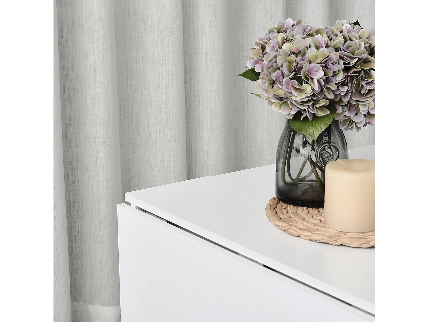 HOMCOM Table de cuisine salle a manger pliable amovible tres pratique en panneaux de particules