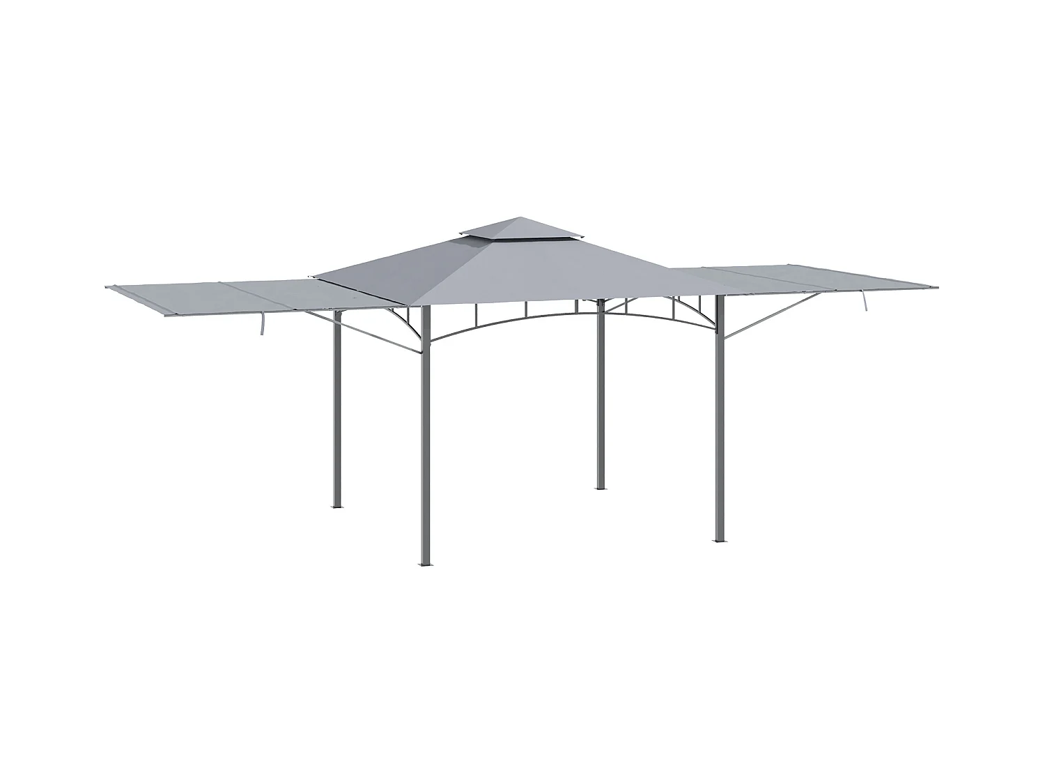 Tonnelle pavillon de jardin 3x3 m avec double toit pour ventilation auvents réglables structure en métal tissu polyester