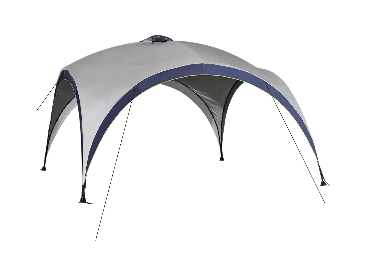 Tonnelle barnum contemporain en dôme dim. 4L x 4l x 2,5H m métal époxy polyester haute densité 190T gris