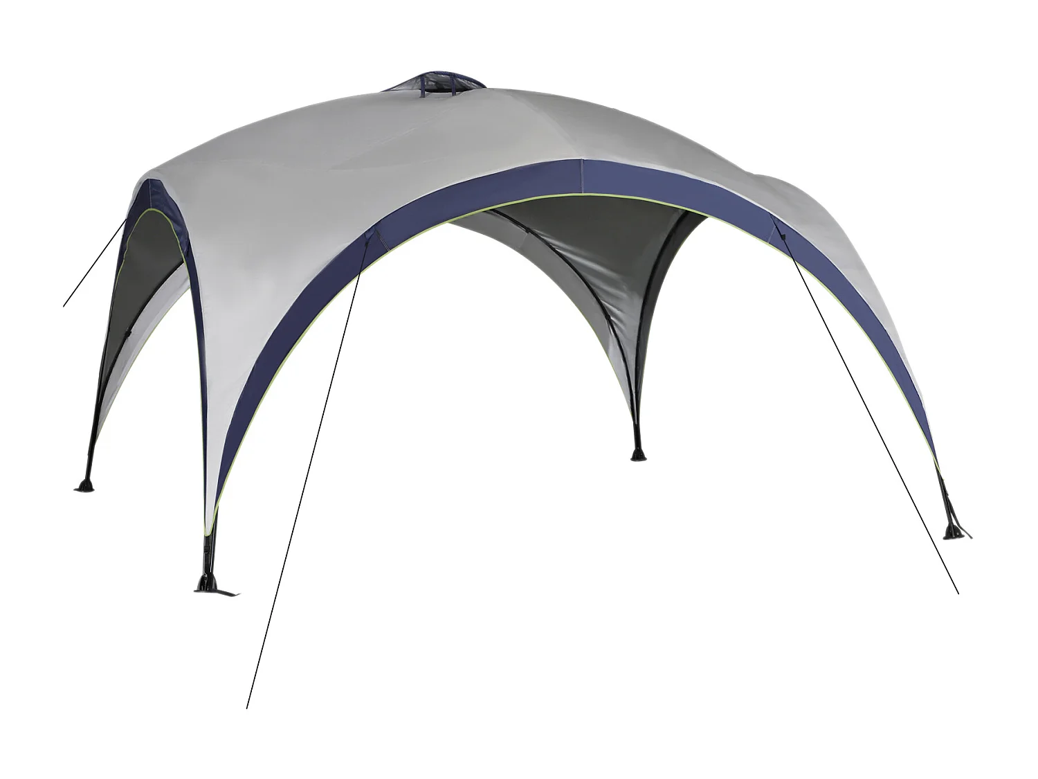 Tonnelle barnum contemporain en dôme dim. 4L x 4l x 2,5H m métal époxy polyester haute densité 190T gris