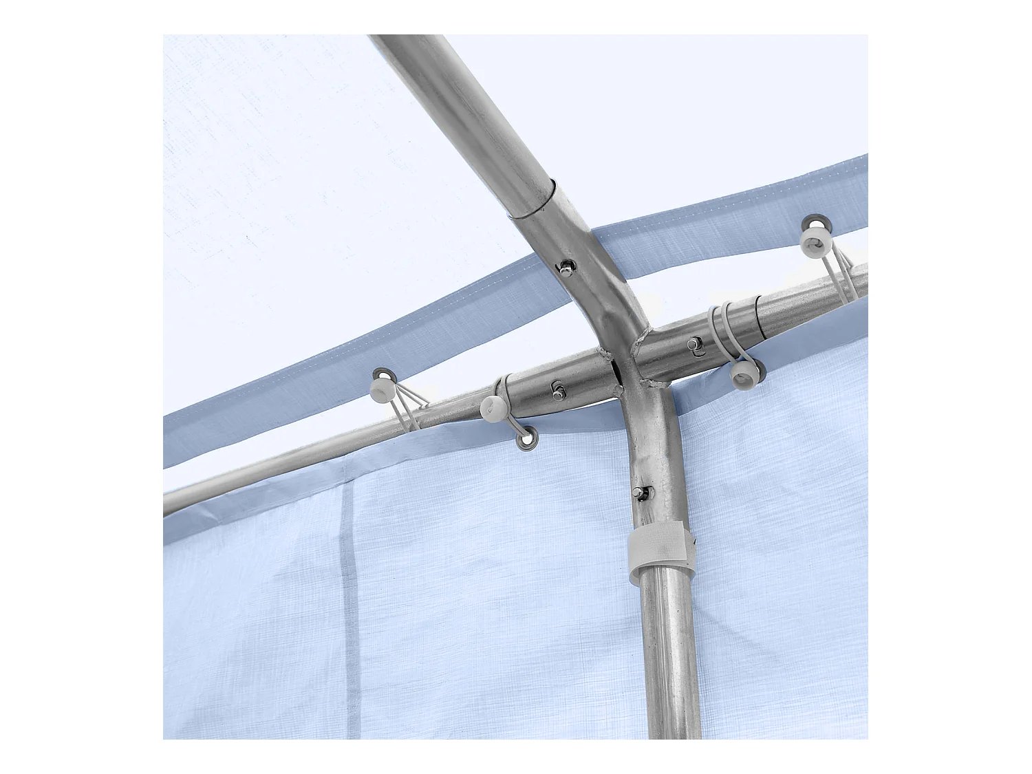 Tente barnum tonnelle de réception 798L x 392l x 280H cm polyéthylène imperméable 8 fenêtres et acier galvanisé robuste blanc