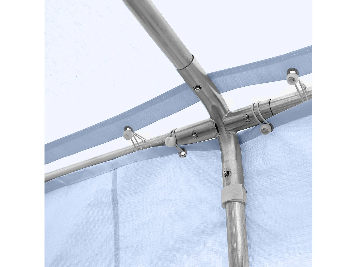 Tente barnum tonnelle de réception 798L x 392l x 280H cm polyéthylène imperméable 8 fenêtres et acier galvanisé robuste blanc