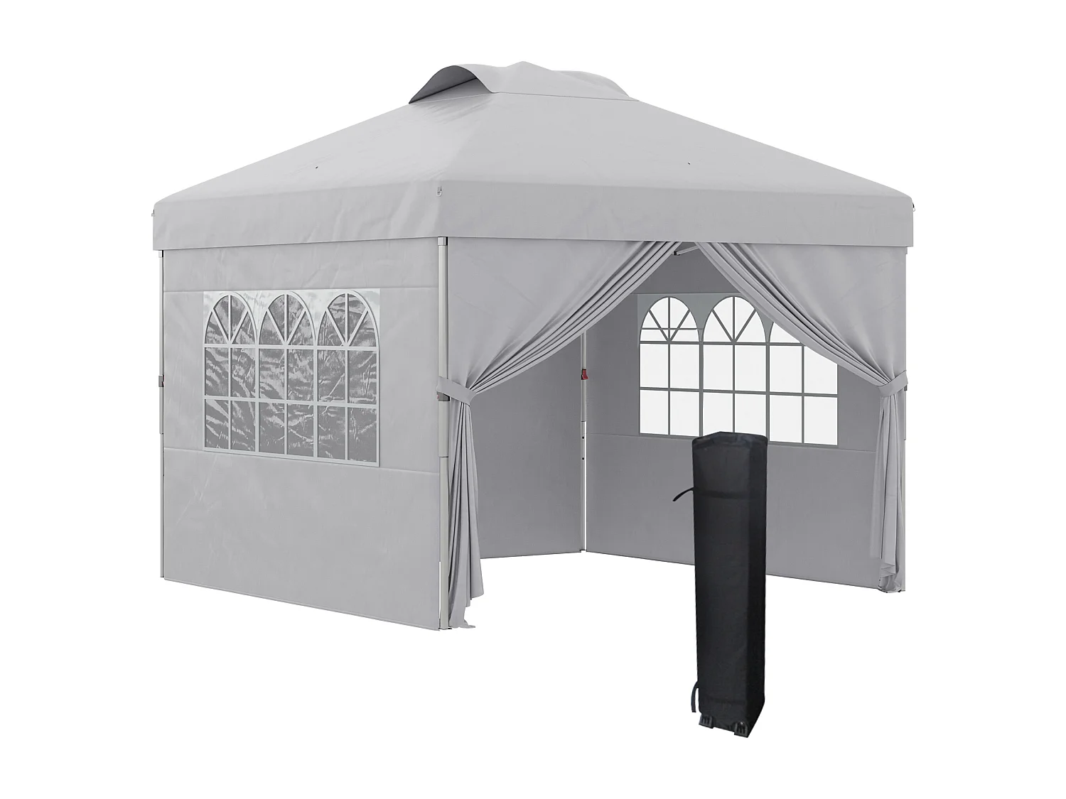 Tonnelle barnum pop-up pliant 2,97L x 2,97l x 2,84H m sac transport inclus gris