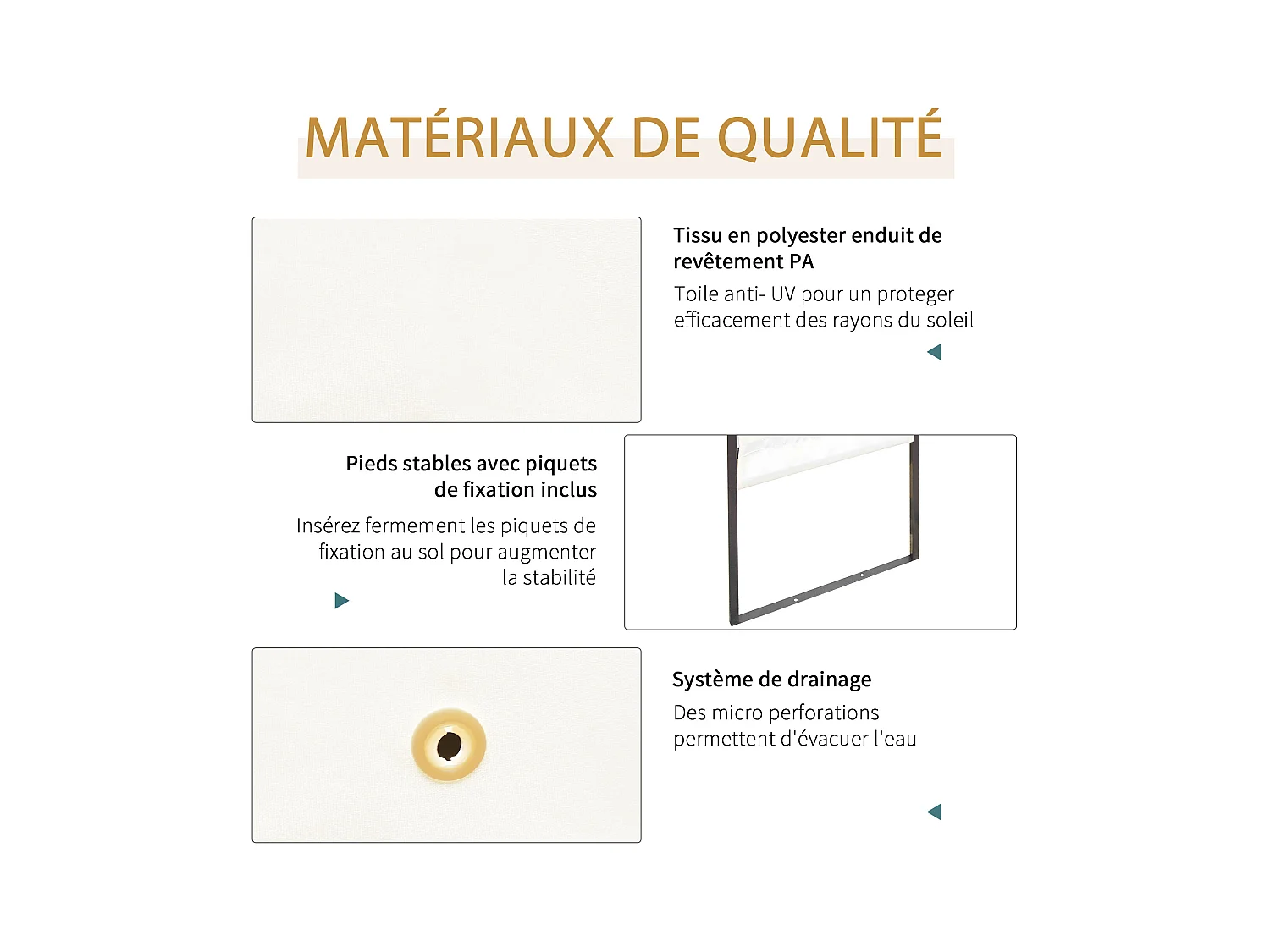 Tonnelle barnum pavillon de jardin dim. 3L x 3l x 2,6H m métal époxy toile polyester haute densité crème