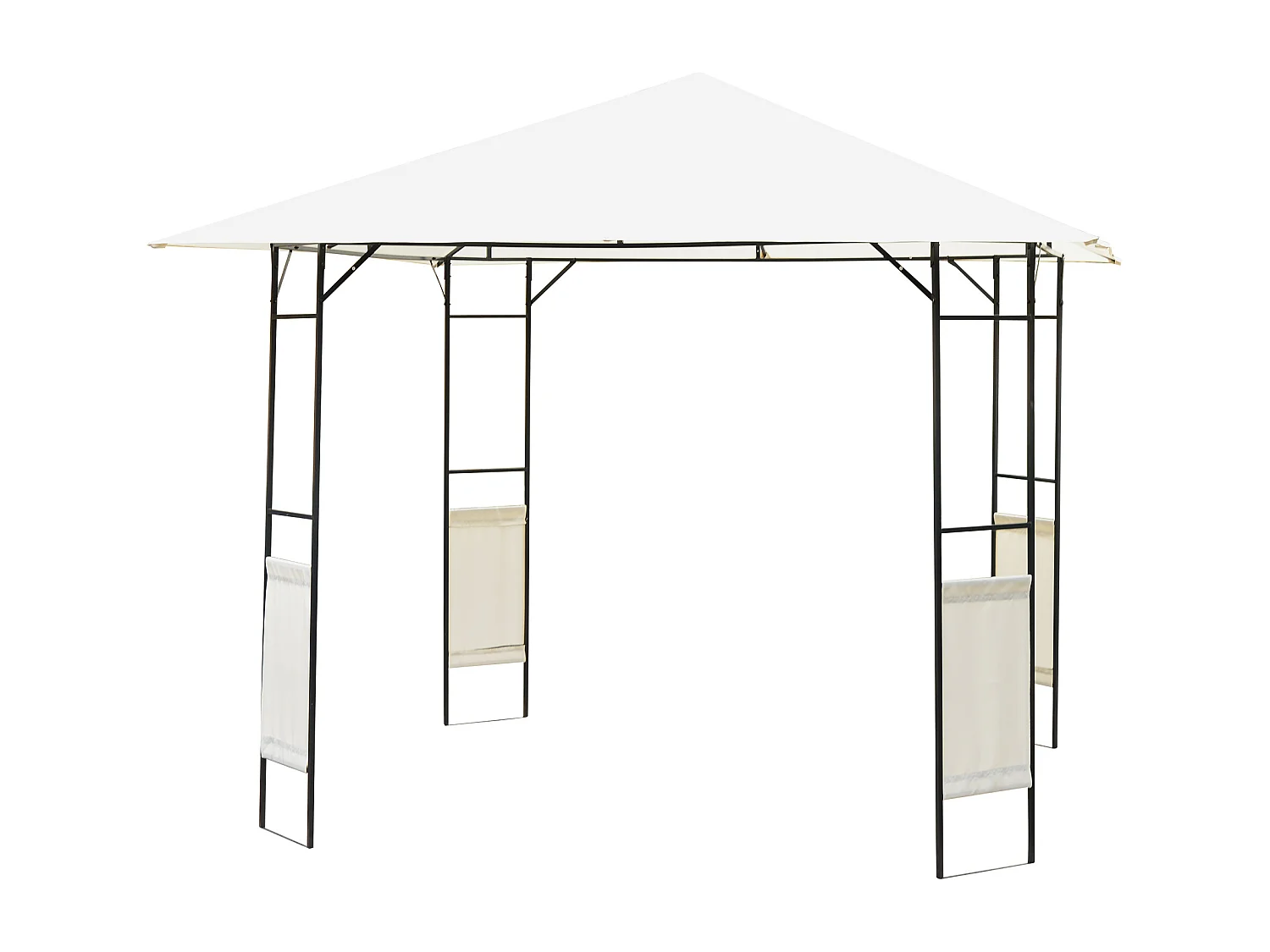 Tonnelle barnum pavillon de jardin dim. 3L x 3l x 2,6H m métal époxy toile polyester haute densité crème