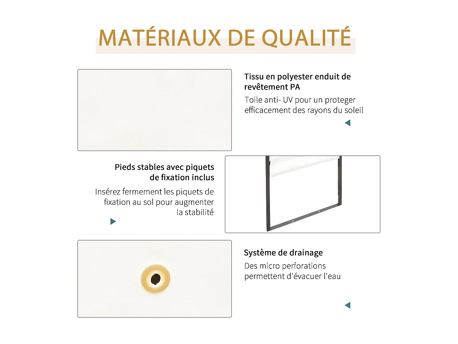 Tonnelle barnum pavillon de jardin dim. 3L x 3l x 2,6H m métal époxy toile polyester haute densité crème