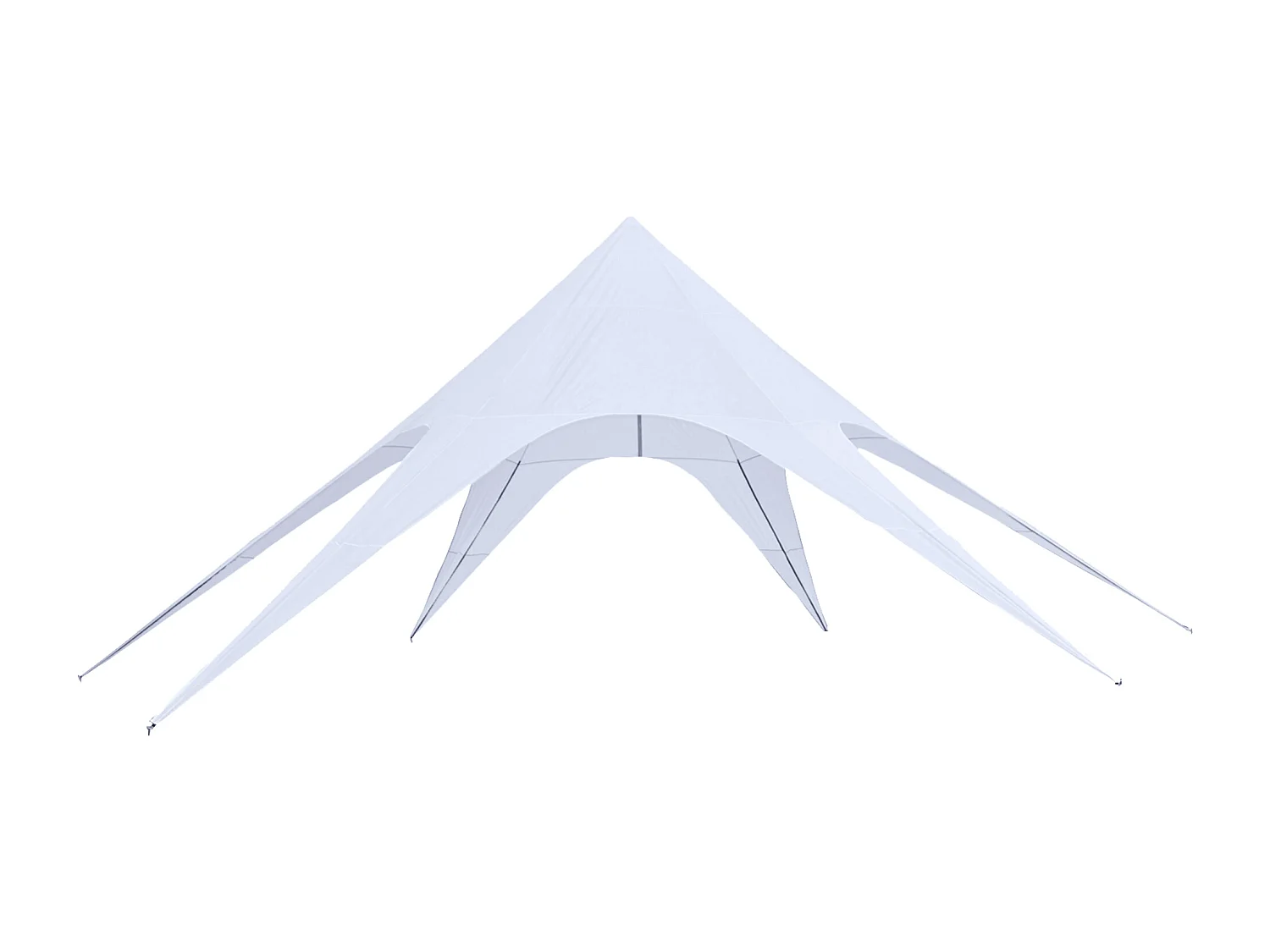 Tente de jardin XXL en étoile bâche anti-pluie voile d'ombrage toile de camping 10L x 10l x 4H m polyester haute densité 210D imperméable bleu clair