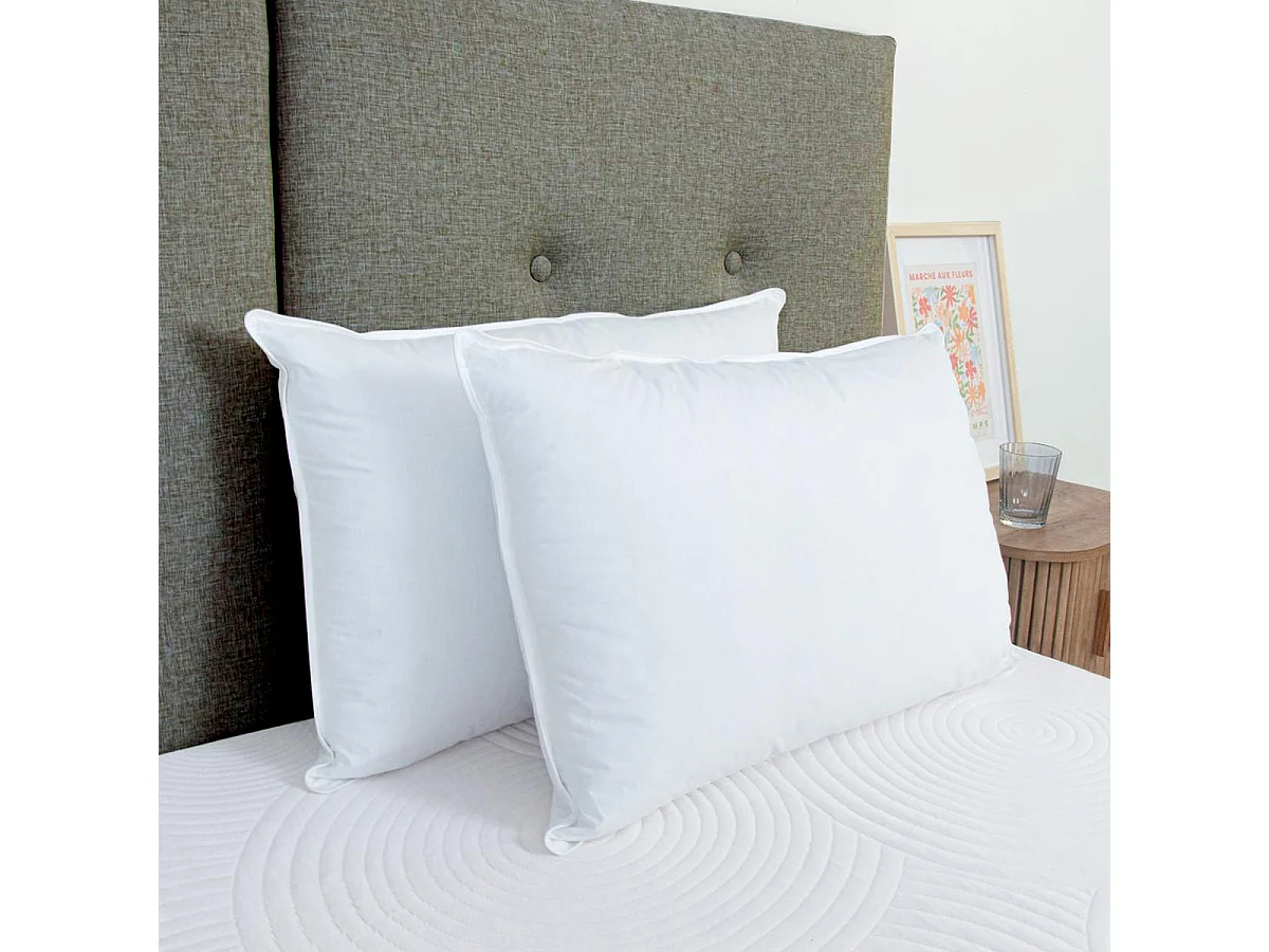 Lot de 4 oreillers Grand Palace 60x60 cm Fibres creuses polyester