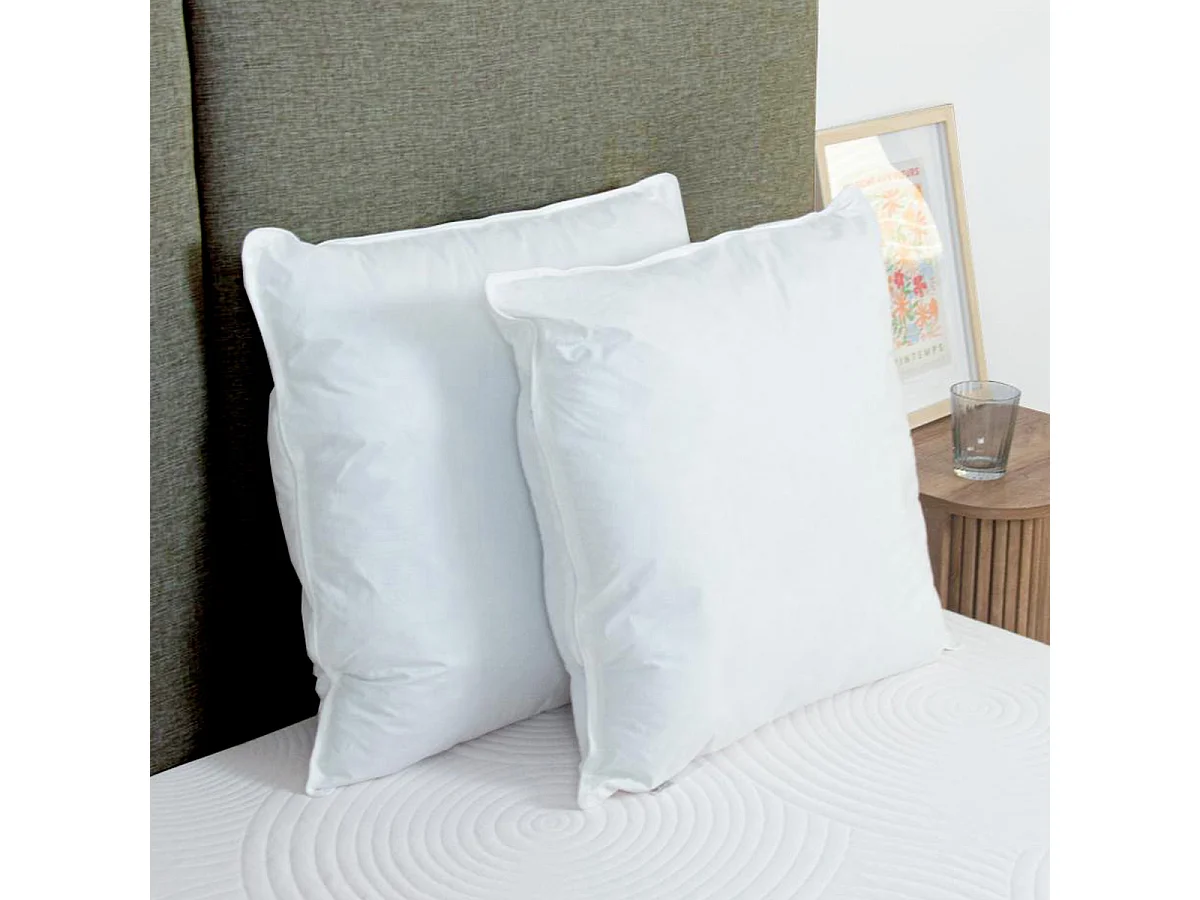 Lot de 4 oreillers Grand Palace 60x60 cm Fibres creuses polyester
