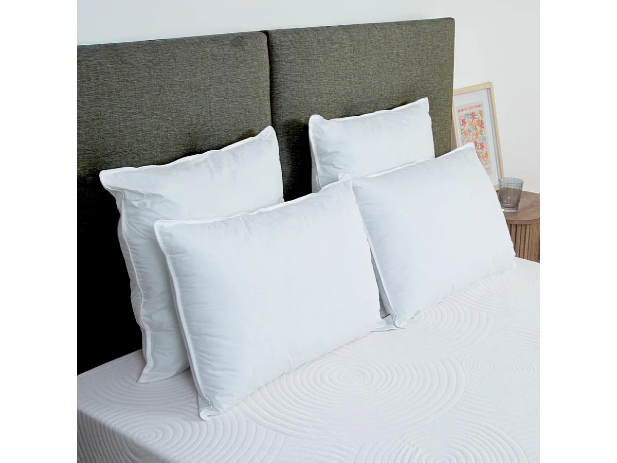 Lot de 2 oreillers Grand Palace 45x70 cm Fibres creuses polyester