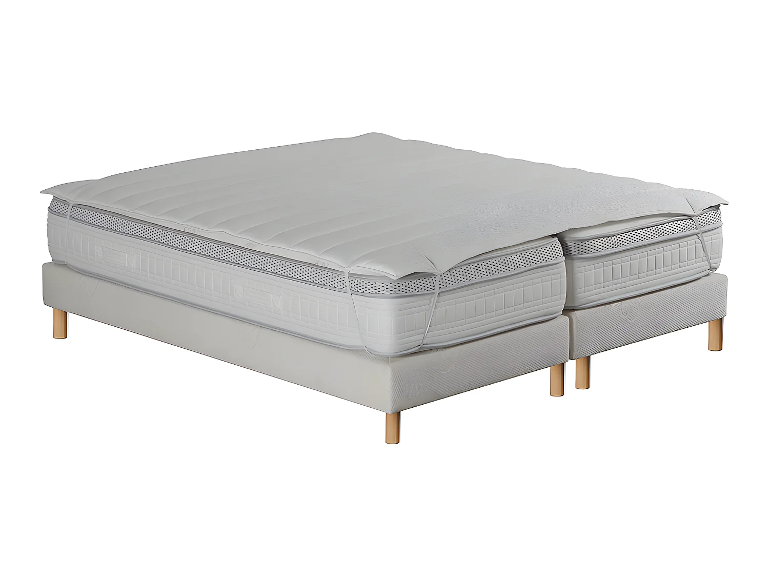 BELLECOUR LITERIE | Surmatelas WELLNESS 90x190 cm | Fibres creuses polyester