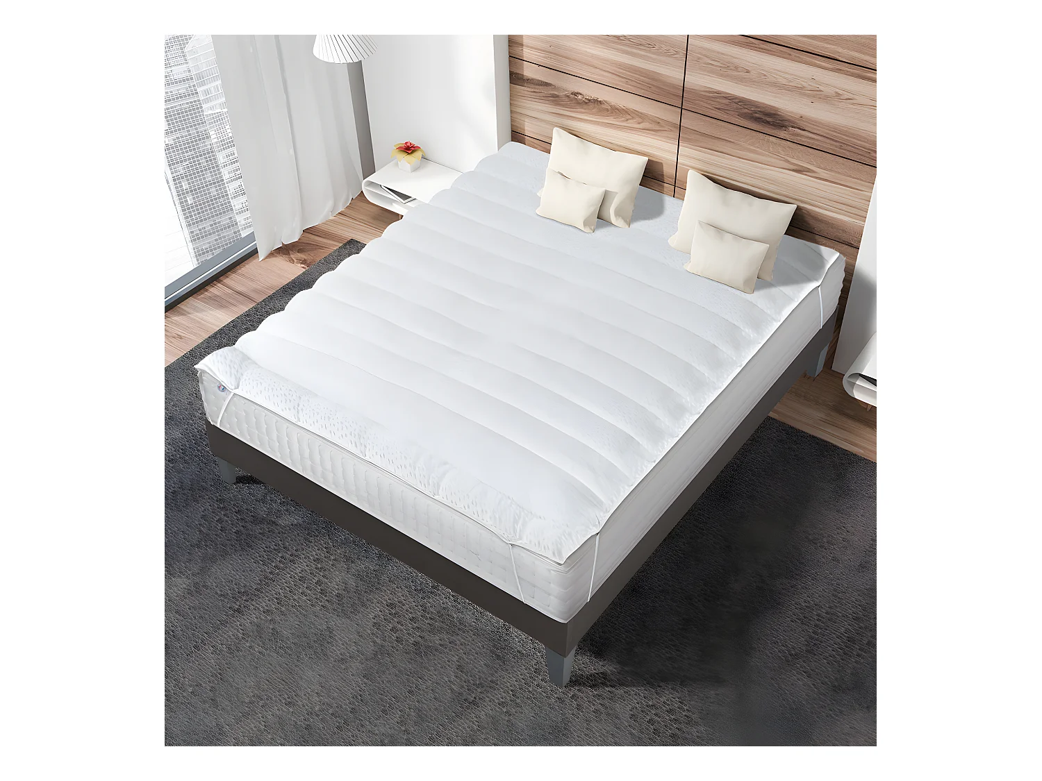 BELLECOUR LITERIE | Surmatelas WELLNESS 80x200 cm | Fibres creuses polyester