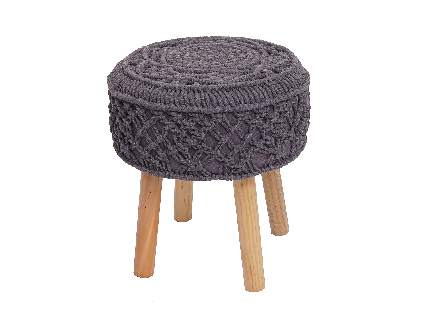 Tabouret repose-pieds siège forme tissu grise 41 x 41 x 45 cm 04_0005317