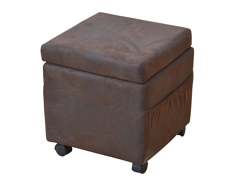 Siège / tabouret sur tissu marron 42 x 42 x 45 cm TABO05002