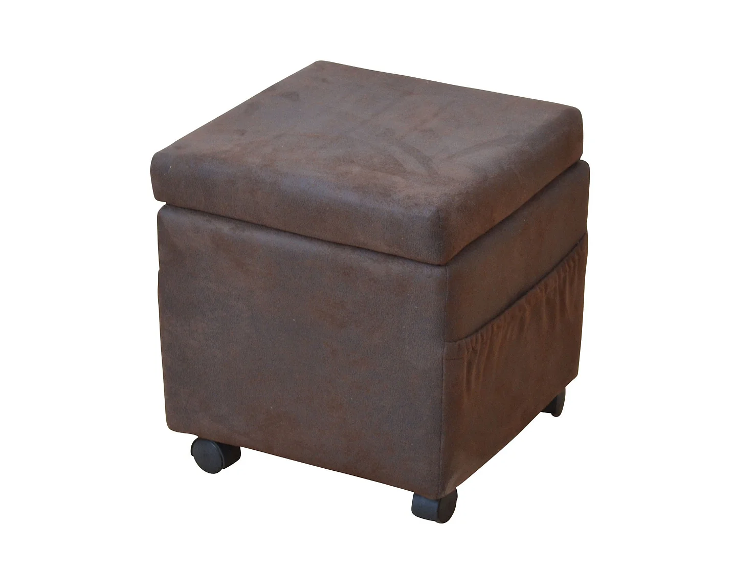 Siège / tabouret sur tissu marron 42 x 42 x 45 cm TABO05002