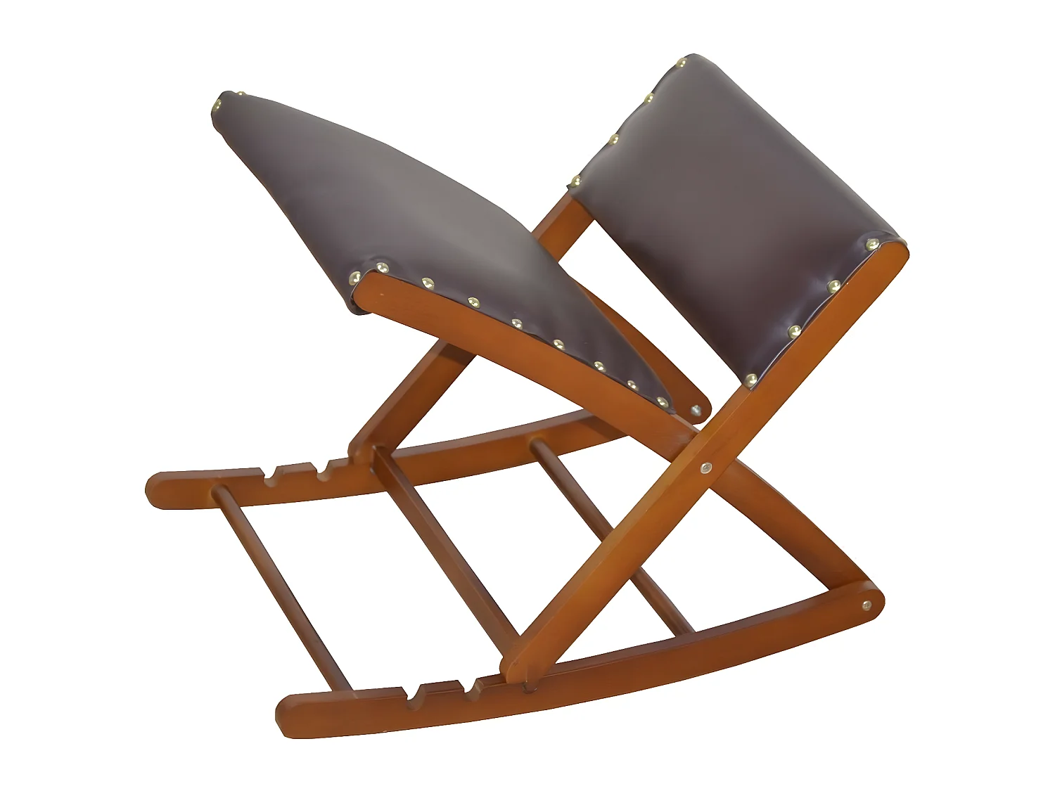 Tabouret / repose-pieds jambes bois marron 49 x 32 x 27 cm TABO05008