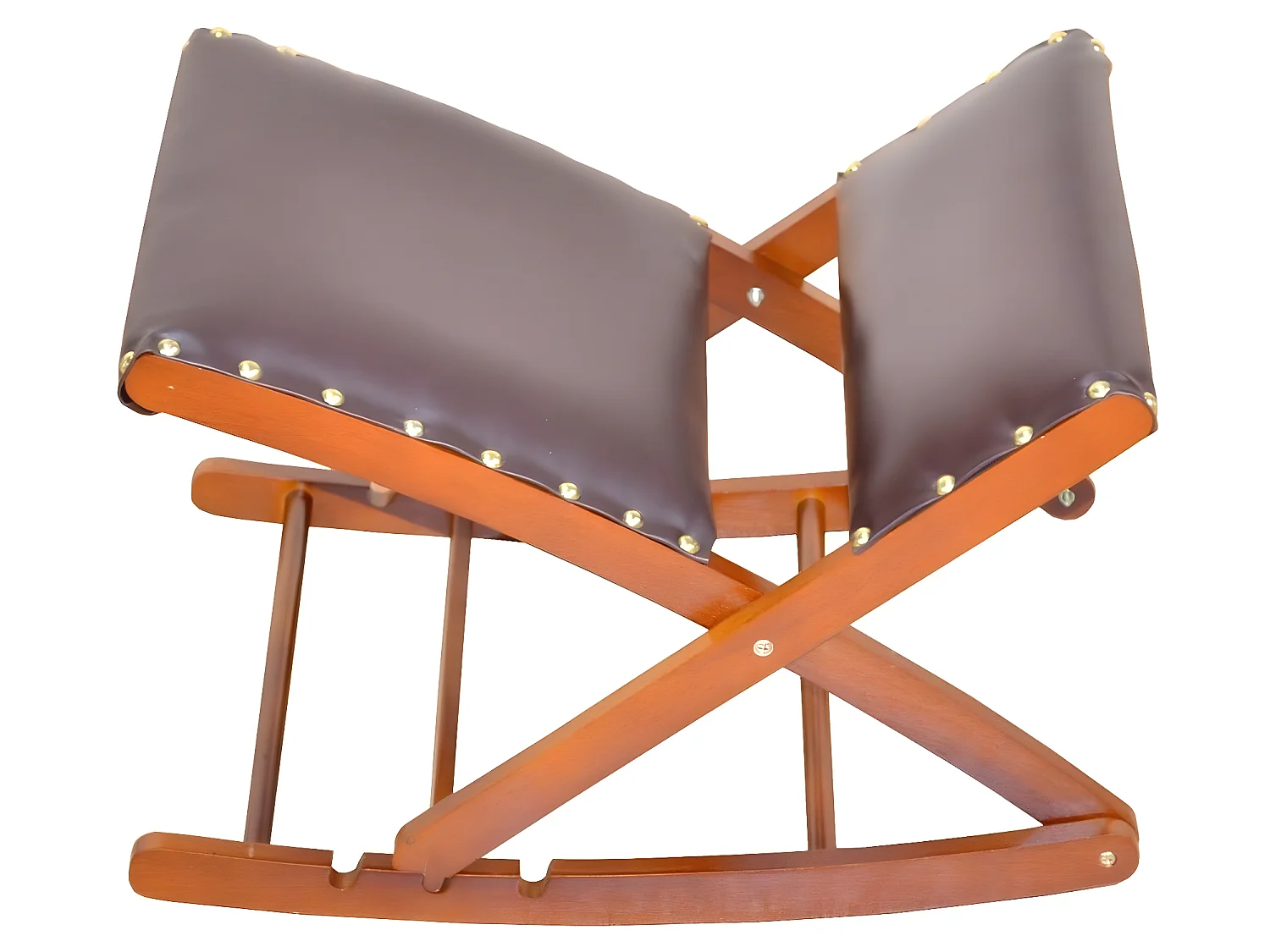 Tabouret / repose-pieds jambes bois marron 49 x 32 x 27 cm TABO05008