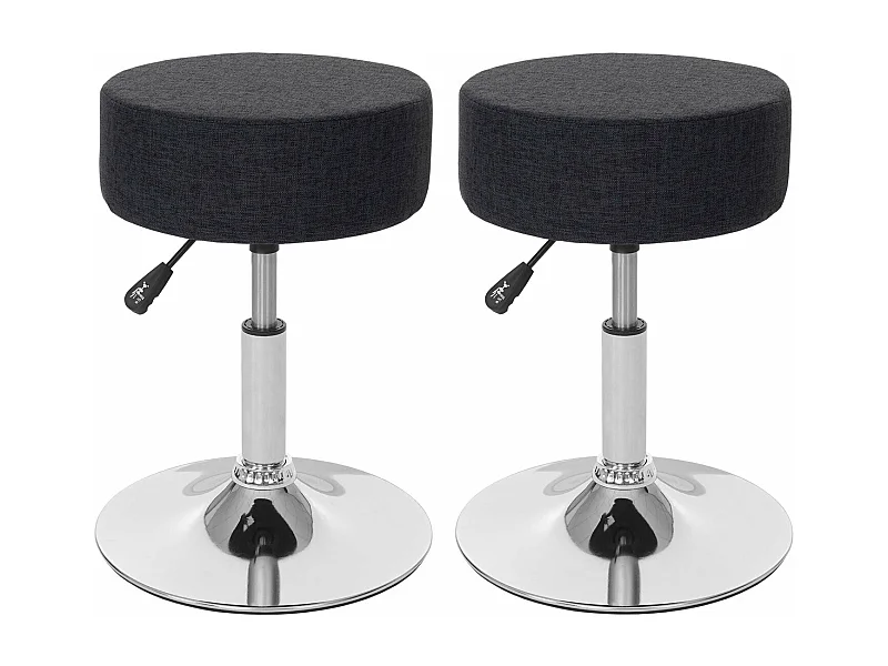 Set de 2 tabourets tissu grise 35 x 35 x 43 cm 04_0005217