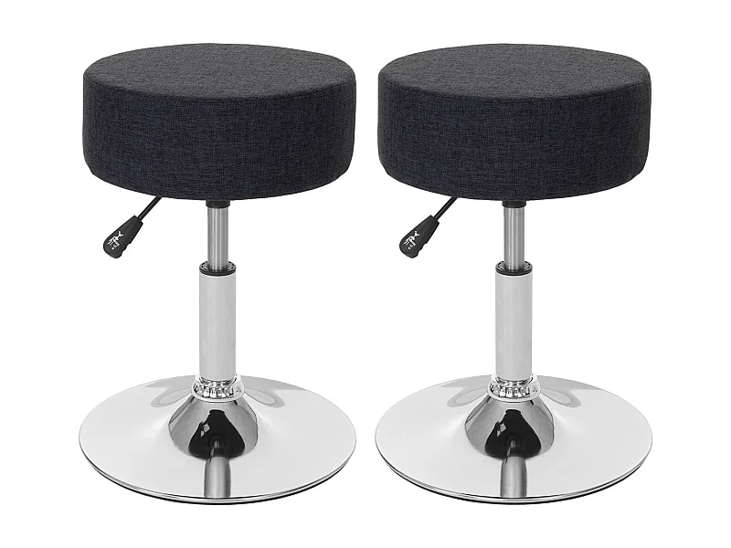 Set de 2 tabourets tissu grise 35 x 35 x 43 cm 04_0005217