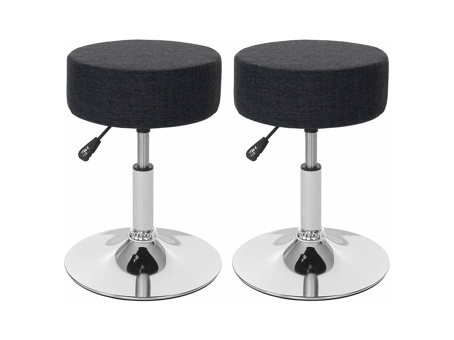 Set de 2 tabourets tissu grise 35 x 35 x 43 cm 04_0005217