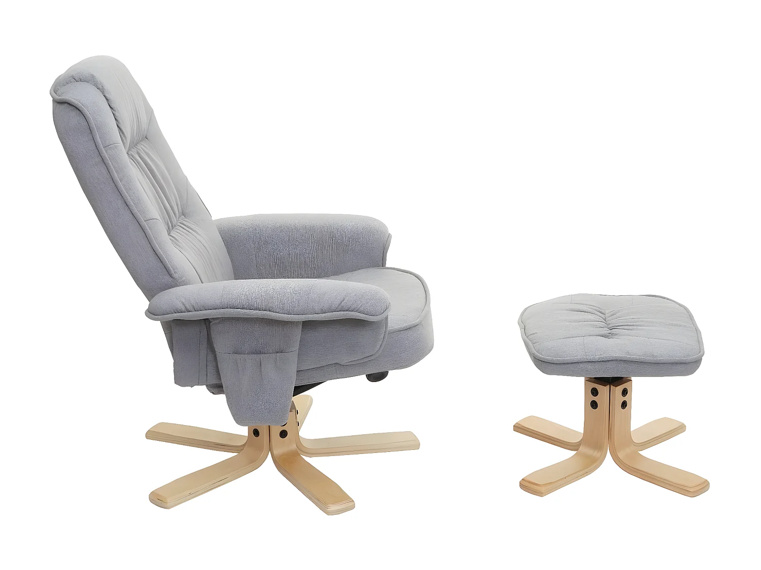 Fauteuil relax TV fauteuil tissu grise 80 x 70 x 100 cm 04_0002927