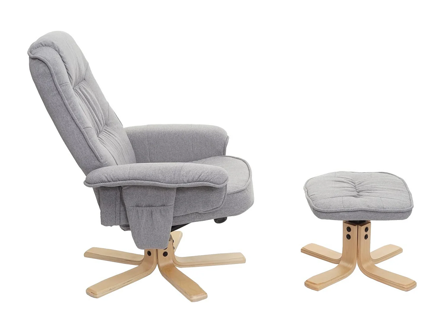 Fauteuil relax TV fauteuil tissu grise 80 x 70 x 100 cm 04_0002927