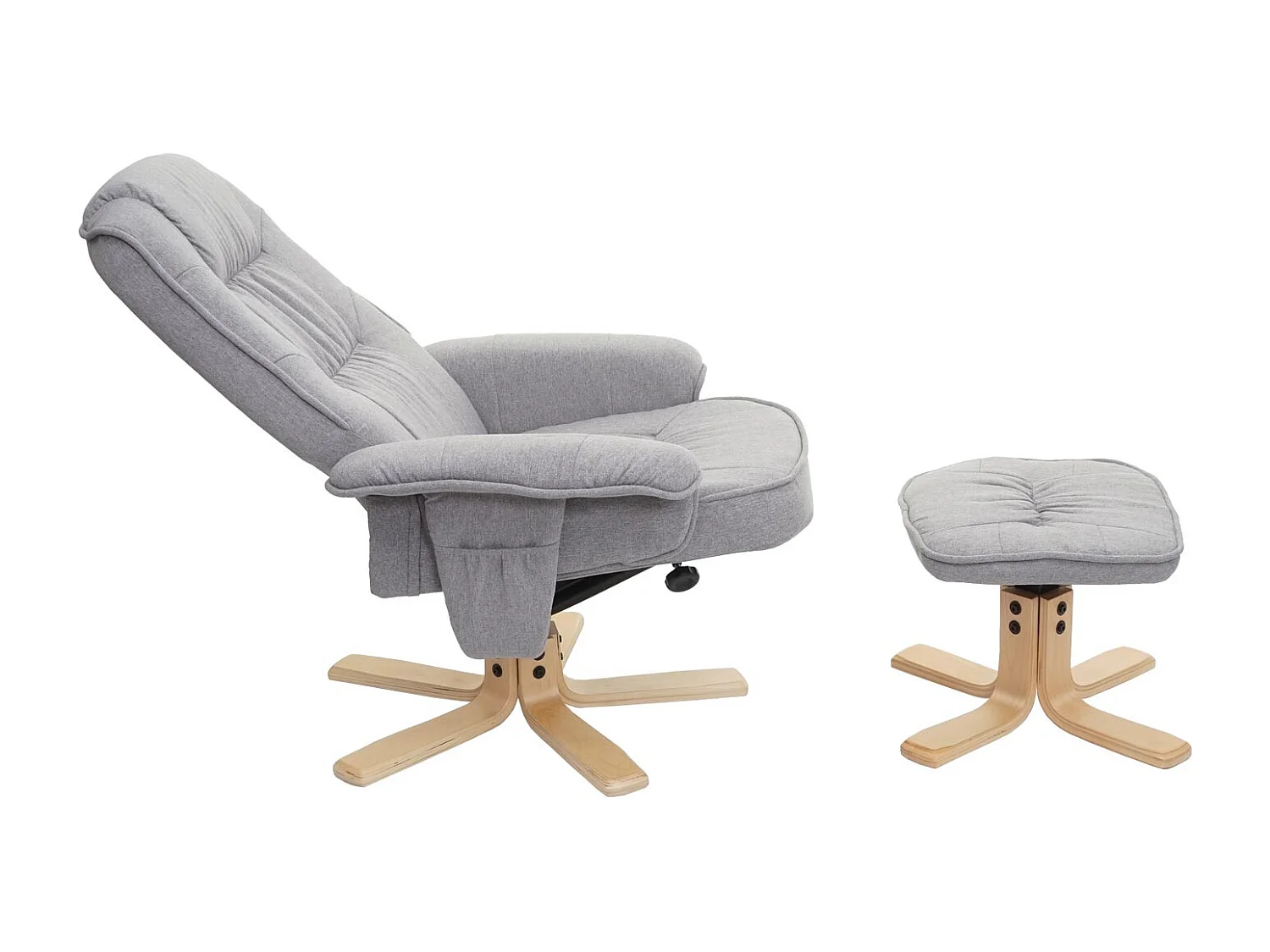 Fauteuil relax TV fauteuil tissu grise 80 x 70 x 100 cm 04_0002927