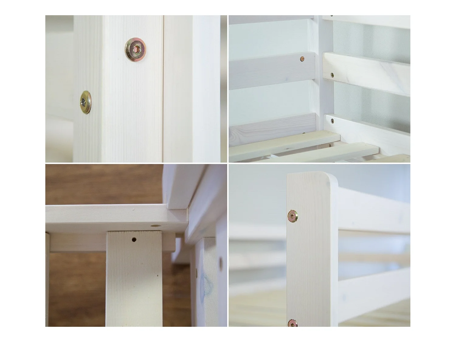 Lit enfant superposé en bois blanche 207 x 97 x 150 cm LIT06099