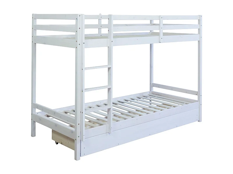 Lit enfant superposé en bois blanche 207 x 97 x 150 cm LIT06099