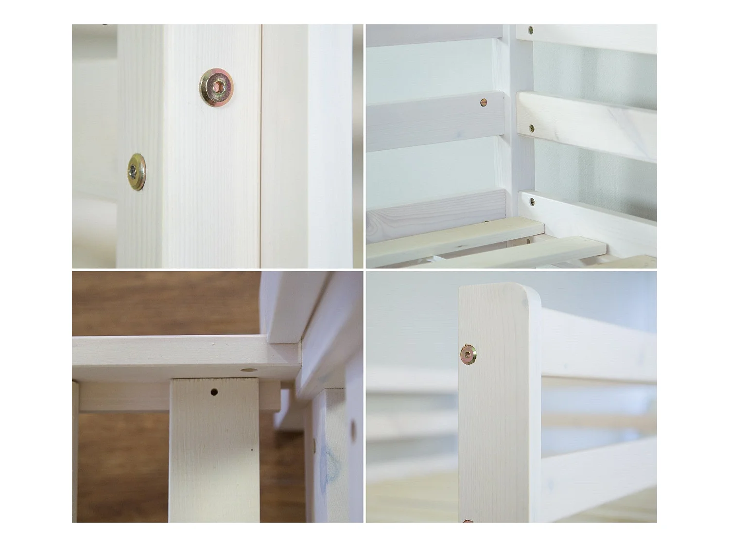 Lit enfant superposé en bois blanche 207 x 97 x 150 cm LIT06097