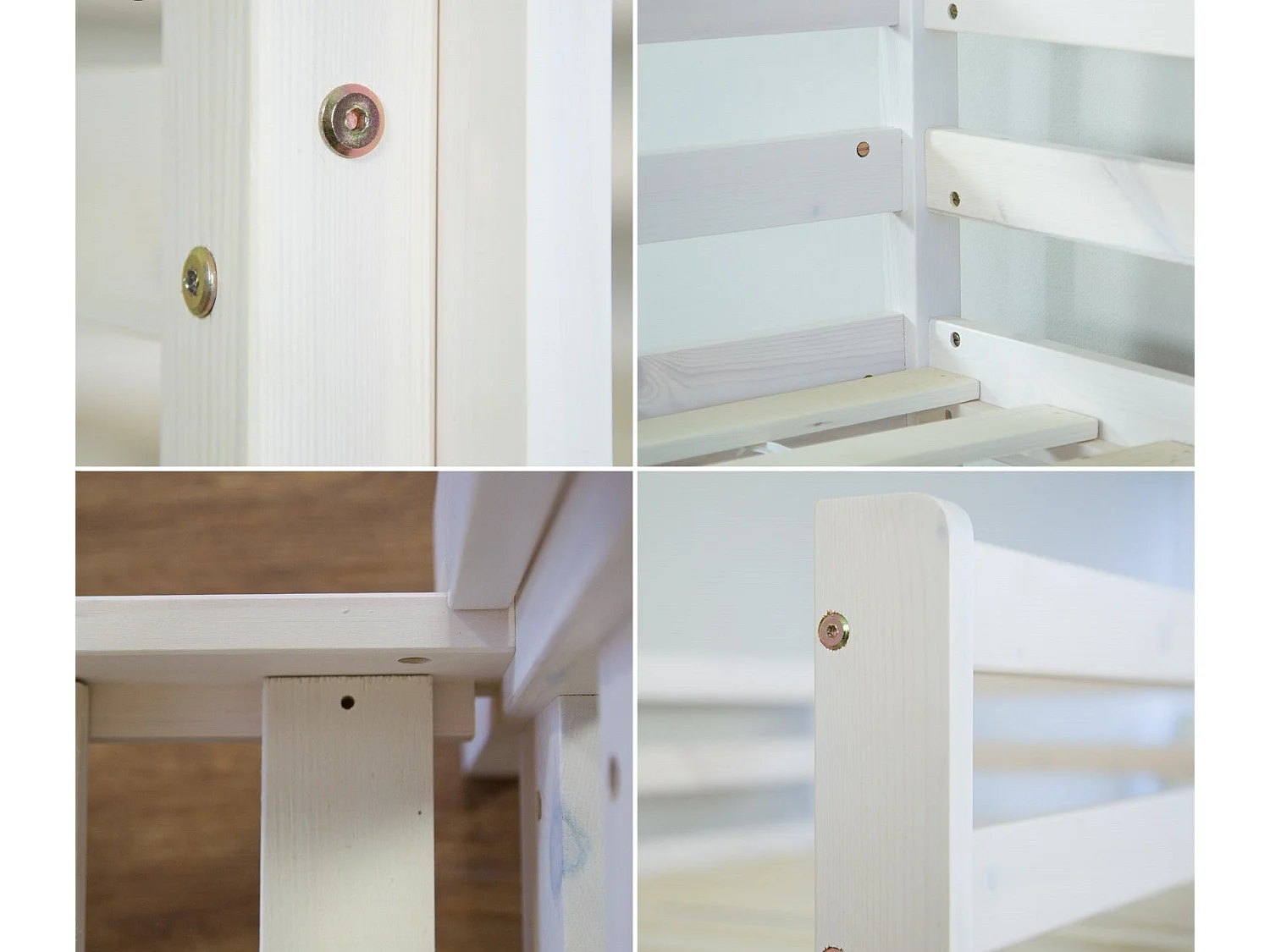 Lit enfant superposé en bois blanche 207 x 97 x 150 cm LIT06097