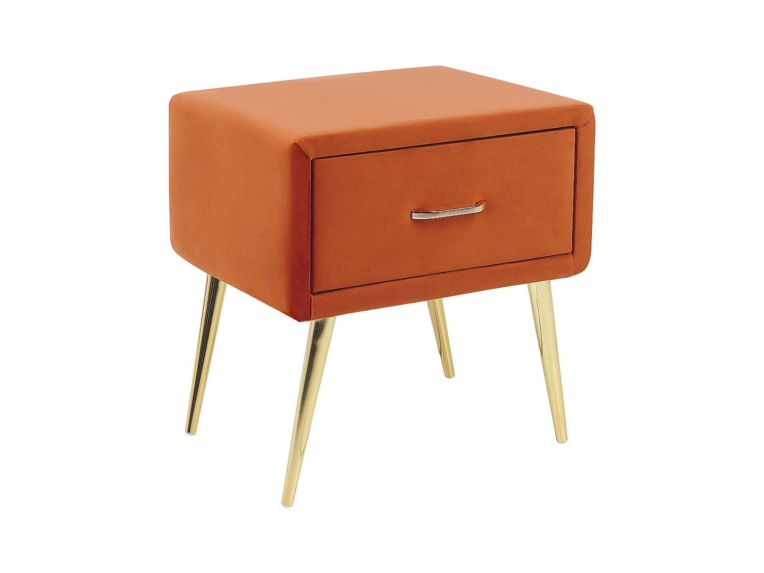 Table de nuit à 1 tiroir FLAYAT Velours Orange