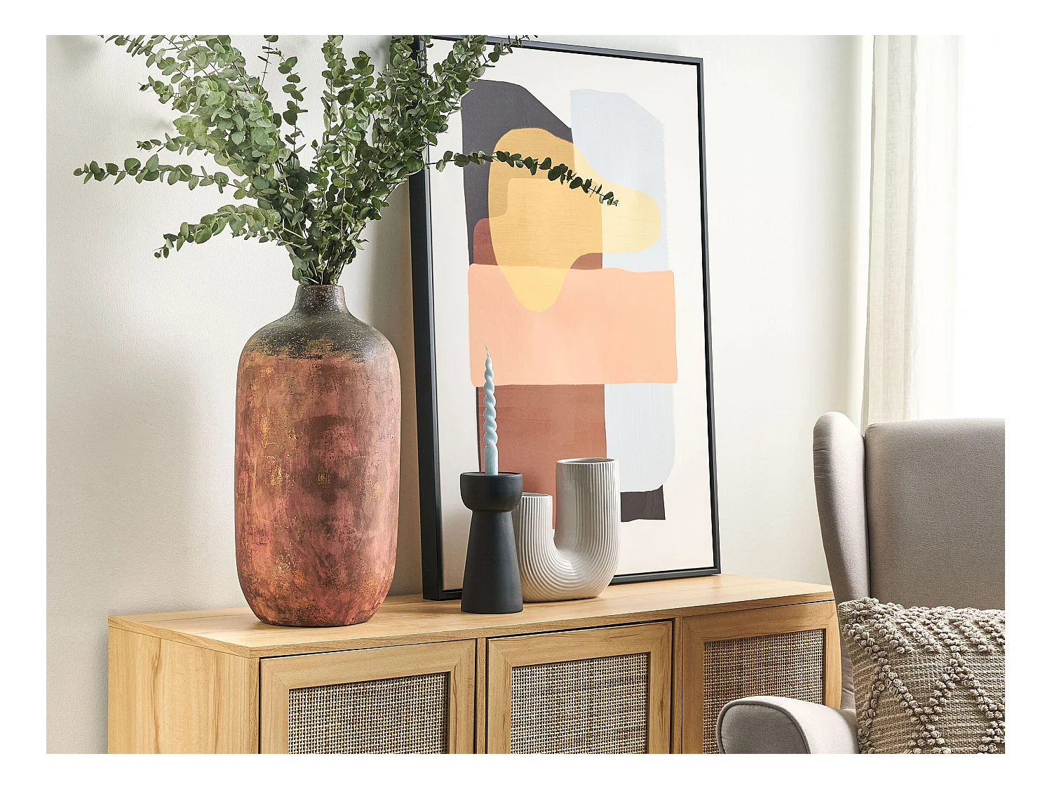 Vase à fleurs SARAGOSSA Céramique 53 cm Cuivré