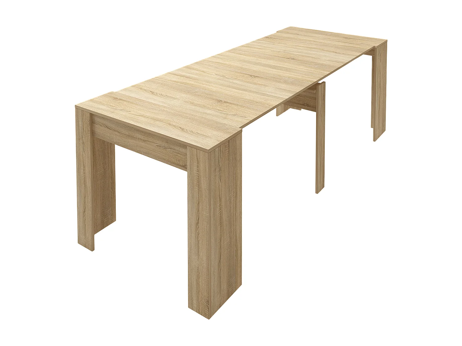 Table de salle à manger extensible rectangulaire coloris chêne cambrian - longueur 90-237 x profondeur 90 x Hauteur 76,60 cm