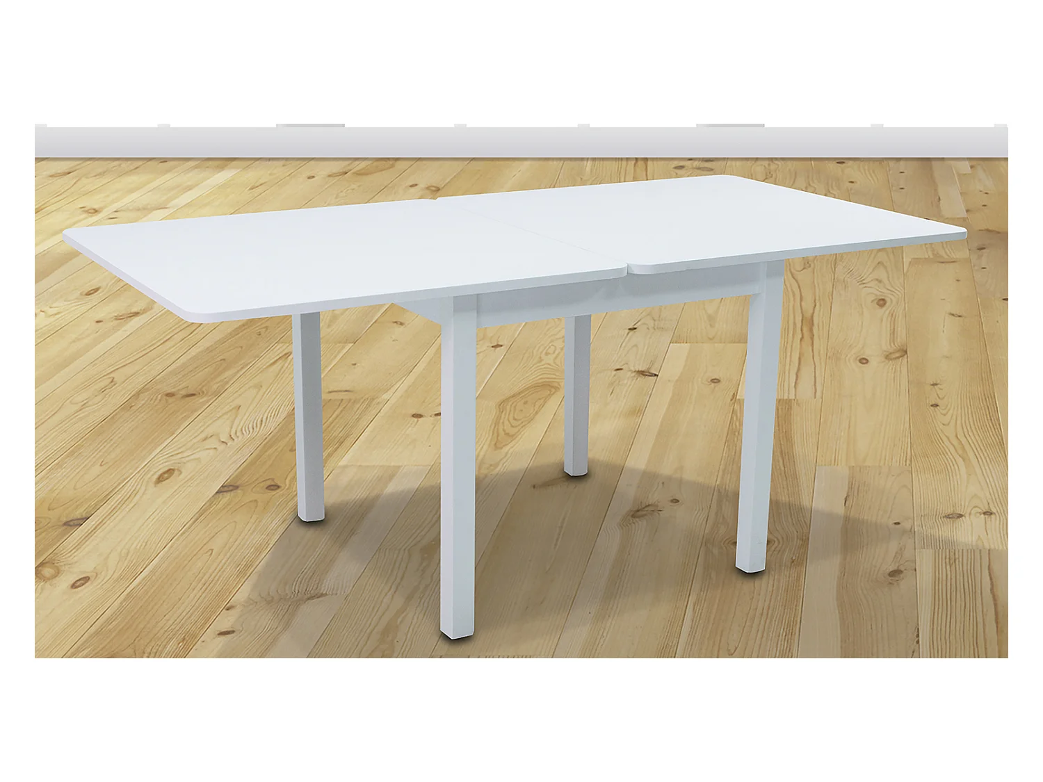 Table de salle à manger extensible rectangulaire coloris blanc - longueur 90-180 x profondeur 90 x Hauteur 76 cm