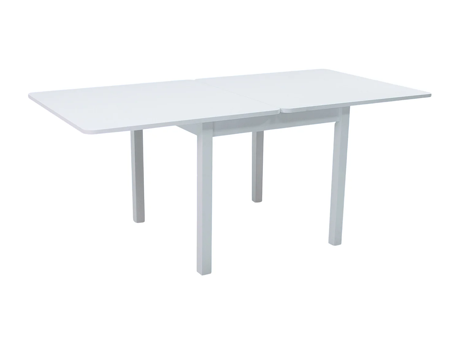 Table de salle à manger extensible rectangulaire coloris blanc - longueur 90-180 x profondeur 90 x Hauteur 76 cm