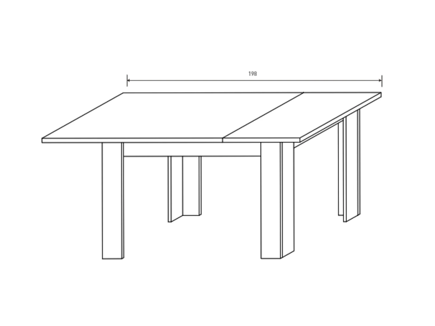 Table salle à manger extensible coloris blanc - Longueur 138-198 x Profondeur 88 x Hauteur 76 cm