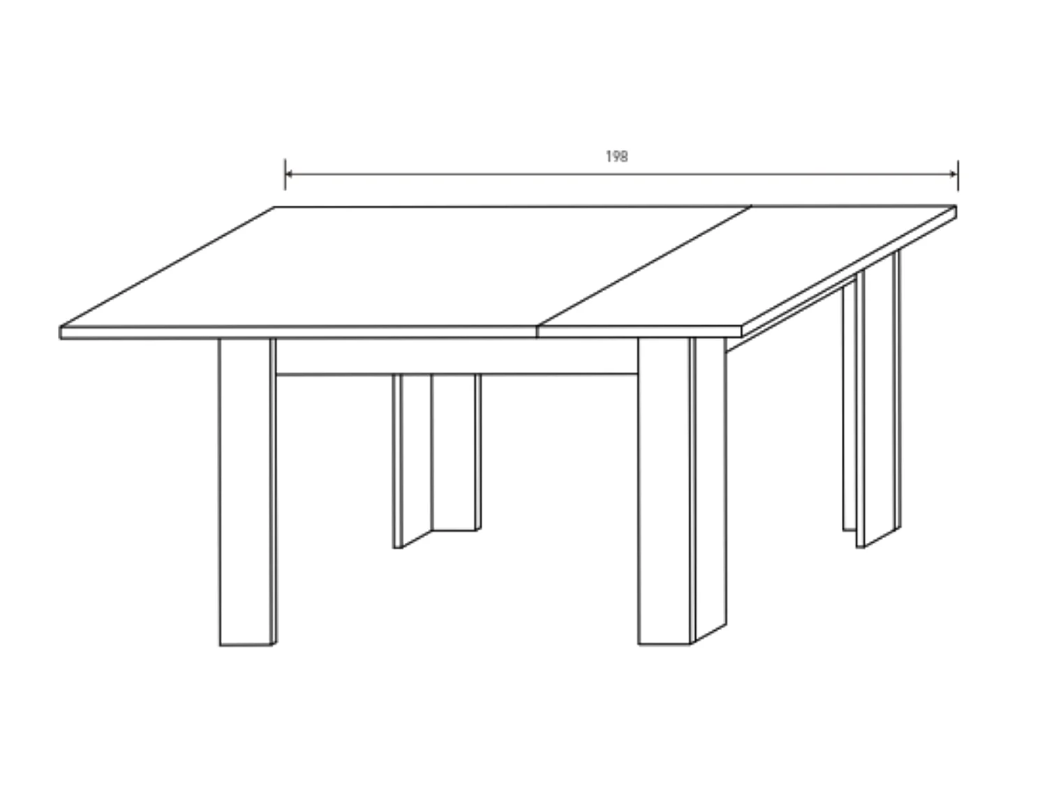 Table salle à manger extensible coloris blanc - Longueur 138-198 x Profondeur 88 x Hauteur 76 cm