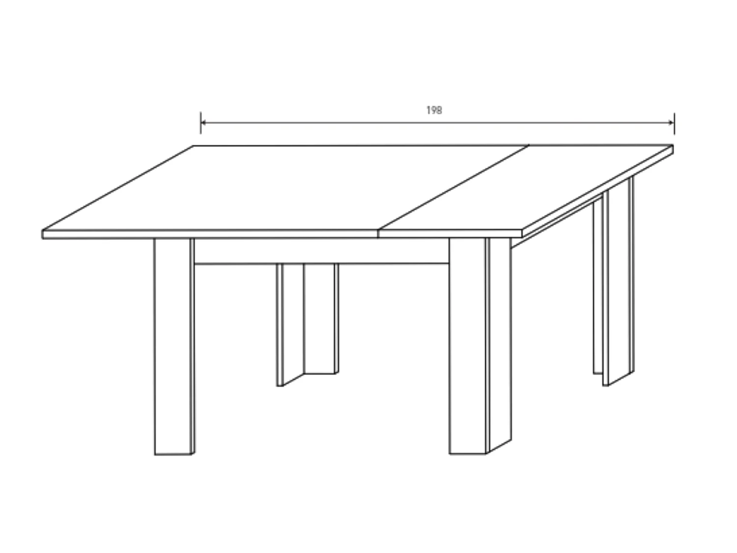Table salle à manger extensible coloris blanc - Longueur 138-198 x Profondeur 88 x Hauteur 76 cm
