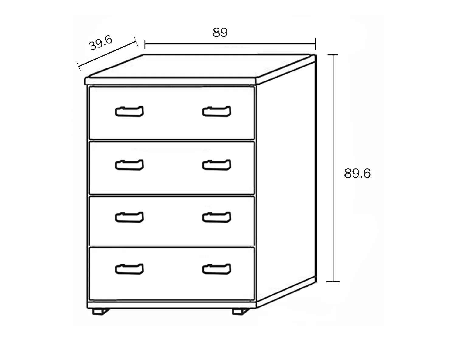 Commode buffet meuble de rangement coloris chêne cambrian/graphite - Longueur 89 x Profondeur 39.6 x Hauteur 89.6 cm
