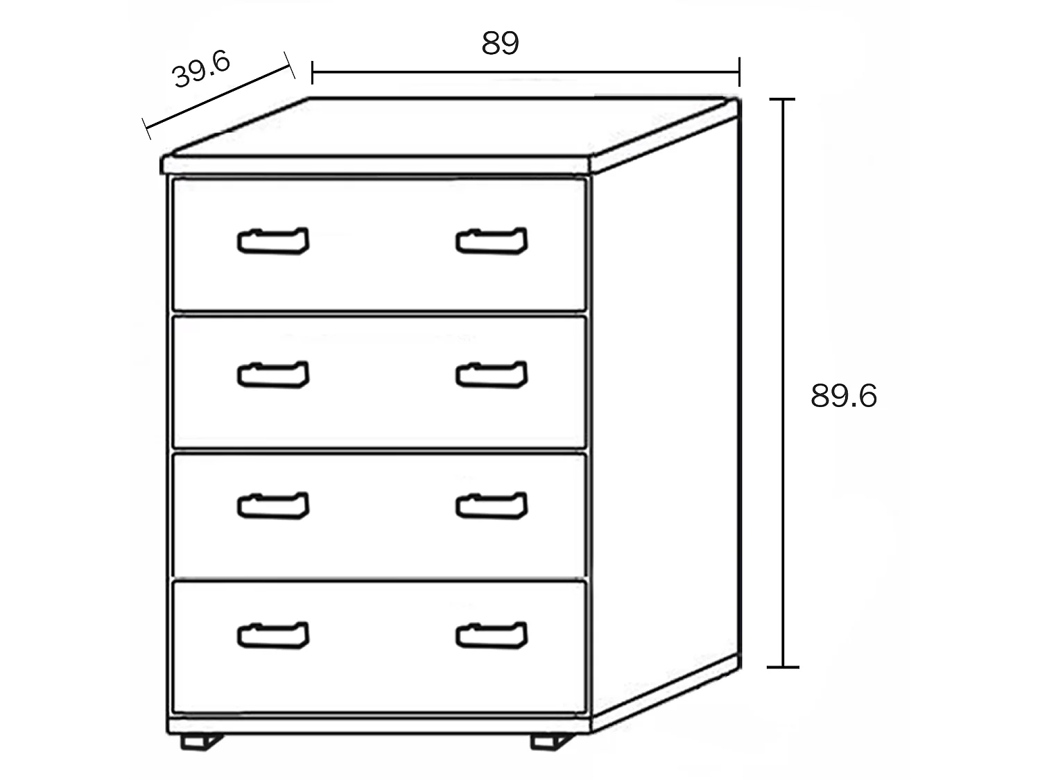 Commode buffet meuble de rangement coloris chêne cambrian/graphite - Longueur 89 x Profondeur 39.6 x Hauteur 89.6 cm