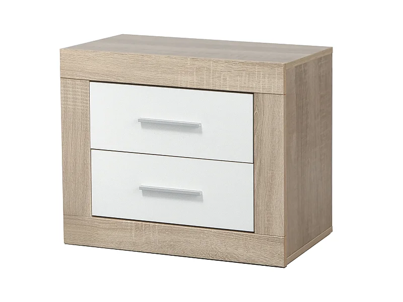 Mesita Loira 2 Cajones 46X54X35Cm Cambrian-Blanco - Venprodin