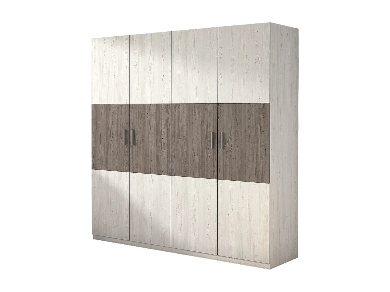 Armoire, meuble de rangement coloris pin andersen, pin gris - Longueur 200 x Profondeur 56 x Hauteur 206 cm